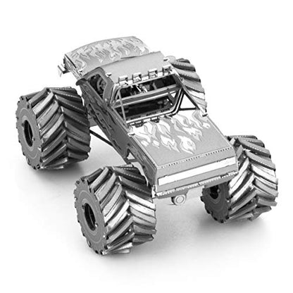 Metal Earth Fascinations Monster Truck 3D Metal Model Kit Bundle with Tweezers