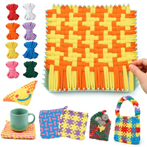 morwant Weaving Loom Kit for Kids, Craft Kit for Girls 6-12, Potholder Loom - color: Mint Green