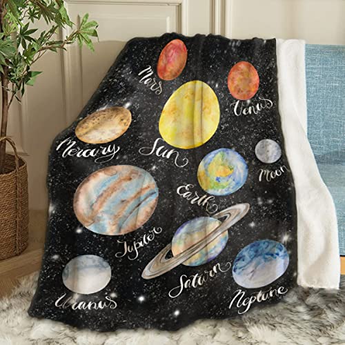 Planets Throw Blanket Fannel Fleece Super Soft Funny Blanket Travel Throw Blanket for Bed Couch Sofa 40 x 30 Inch for Baby - color: Planets, size: 30x40 In for Pet