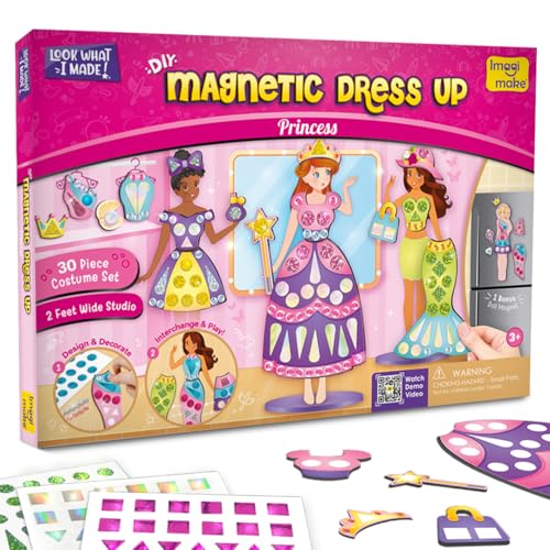 Imagimake DIY Magnetic Dress-Up Princess, 30 Magnetic Dresses & Accessories - style: Princess