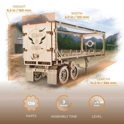 UGEARS 70057 Trailer for Heavy Boy Truck VM-03 Mechanical Model kit