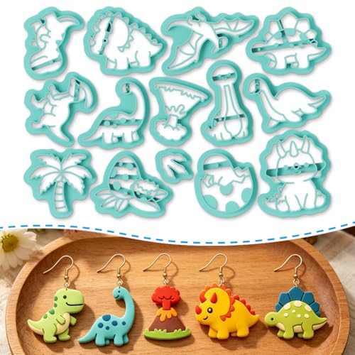ORIGACH 14 Pcs Dinosaur Polymer Clay Cutters Set