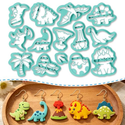 ORIGACH 14 Pcs Dinosaur Polymer Clay Cutters Set