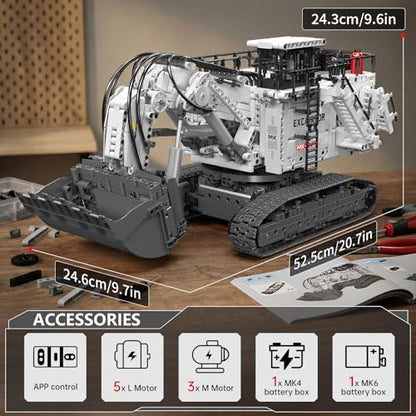 Mould King App Control Large Excavator Building Set for Adults, 3567 Pieces Mining Construction Vehicle Model with Motors, STEM Engineering Blocks Kit