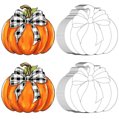 24 Pcs Fall Coloring Wreath Crafts Color Your Own Fall Crafts, Pumpkin - color: Pumpkin