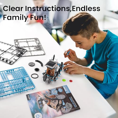Sillbird 12-in-1 Solar Robot Building Kit STEM Gift for Boys Ages 8-13 - color: 12in1-blue Grey