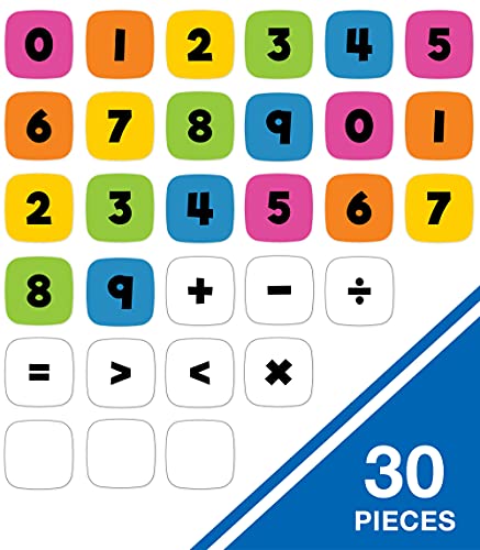 Carson Dellosa 30-Piece Dry Erase Numbers and Operations Edu-Clings Set, 3.5" Silicone 0-9, Addition, Subtraction, Multiplication, Division, and Symbol Math Manipulatives - style: Numbers & Operations