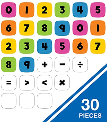 Carson Dellosa 30-Piece Dry Erase Numbers and Operations Edu-Clings Set, 3.5" Silicone 0-9, Addition, Subtraction, Multiplication, Division, and Symbol Math Manipulatives - style: Numbers & Operations