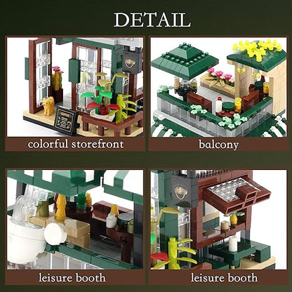 Mini House Building Kit, Street View Coffee Shop Building Blocks for Adults - color: Coffee Shop