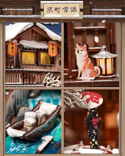 CUTEBEE Book Nook Kit, Japanese DIY Miniature Dollhouse for Adults - color: Kyoto Snow Whisper