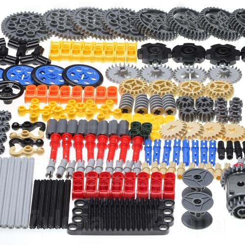 270pcs Technic-Parts Wheels-Axles-Chain-Gears-Tire-Link,Random Color pieces