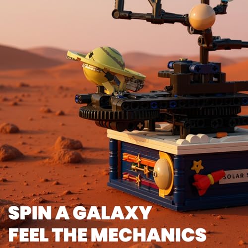 Solar System Building Sets with Light - 775 PCS Rotatable Space Exploration Toys with 8 Planets & Rocket, Science Astronomy Educational Gifts for Boys Girls Age 8+ Years Old Kids
