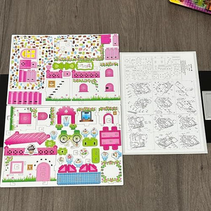 3D Puzzles for Adults, Log Cabin DIY Wooden House Model Kits for Adults to Build, Country Cottage Building Model, 3D Jigsaw Brain Teaser Puzzle, Dollhouse (GHJG)