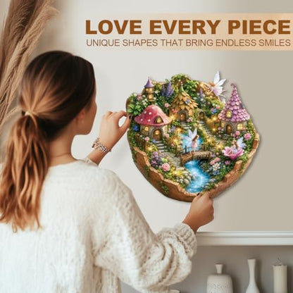 Wooden Puzzles for Adults, 11.4 * 11.2 in 180 pcs Fairy Brook Glen Puzzle - color: Fairybrook Glen, size: Medium