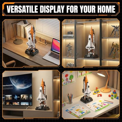 Space Shuttle Building Blocks Set, 616 Pieces Mini Rocket Model Kit with Launch Pad, Space Program Collectible Display, STEM Inspired Construction Toy for Hobbyists & Enthusiasts - style: Artemis