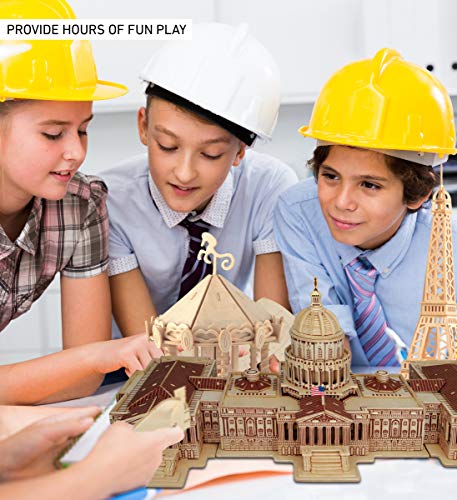 Puzzled 3D Puzzle The US Capitol Building Construction Kit, 277 Pieces Pack