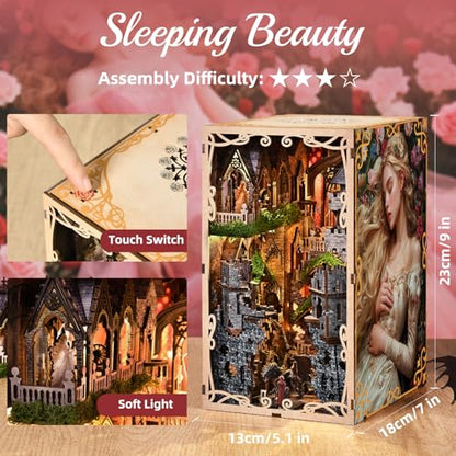 CCCDF Sleeping Beauty Book Nook Kit, DIY Miniature House Dollhouse Kit - color: Sleeping Beauty