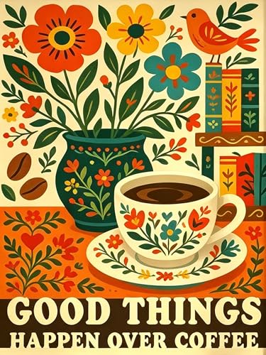 Diamond Art Kits for Adults,Coffee Cup Flower Diamond Painting,12 x 16 Inch - color: Cup, size: 11.8x15.7in(30x40cm)
