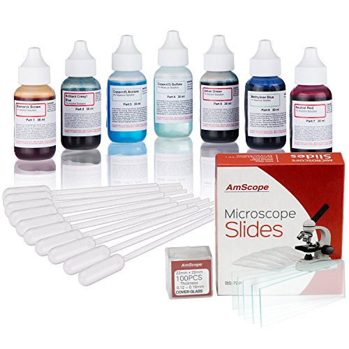 AmScope SK6-72P100S22-PP10 Vital Stain Kit, 72 Slides & 100 Coverslips - style: SK6-72P100S22-PP10