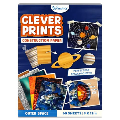 Skillmatics Space Construction Paper for Kids – STEM DIY Craft Activity - color: Outer Space, size: 60 Sheets