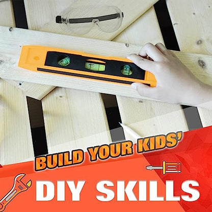 Kids Real Tool Set 25Pcs for Young Builders,Children Size Real Hand Tools Hammer,Kids Educational Tool Belt Waist Junior Boys Teens Beginner Starter Learning DIY Woodworking Construction Repair Set - size: 25 PCS