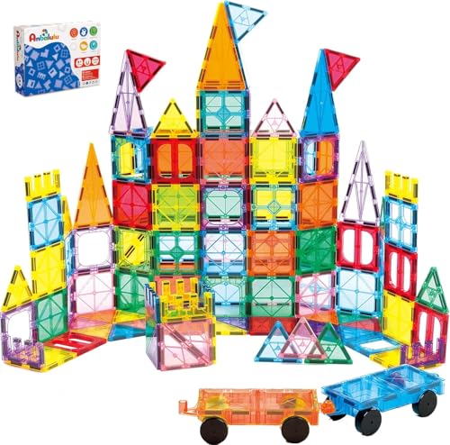 Anbalulu 134PCS Magnetic Building Tiles, Gift for Boys and Girls Ages 3+ - size: 134PCS