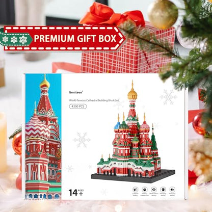 Building Block Set, Saint Basil's Cathedral Architecture Model Micro Mini Blocks, Educational Mini Blocks, 4300 PCS - color: Saint Basil's Cathedral