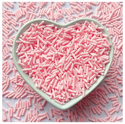 50g Fake Sprinkles Resin Sprinkles Fake Candy Sprinkles Clay Sprinkles Polymer Sprinkles Polymer Clay Slices for Nail Art DIY Crafts Cake Phone Case(16-Light Pink） - color: 26-Light Pink