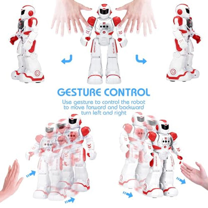 KingsDragon Robots Toy for Kids, RC Robot Gesture Sensing Smart Toy - color: Red