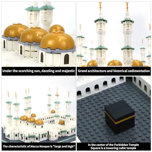 CAXIMSY Great Mosque of Mecca Building Blocks Set Islamic Masjid Architectural Model Toys Muslim Eid Gifts for Kids Adult 2291 Pieces - color: Mjdqzs Architecture