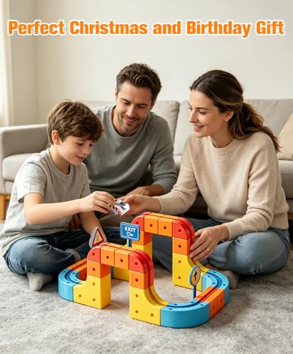 klick Rail Electric Magnetic Train Set, 3D Gravity-Defying Flexible Race Track for Kids 2-8, Building Toy Train Track, Educational STEM Building Toy, Birthday Gift for Boys Girls - color: Pink1