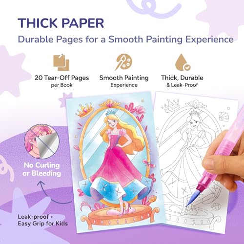 JoyCat 2 Pack Pocket Paint with Water Coloring Books for Kids - style: 2 Pack - Makeup & Princess