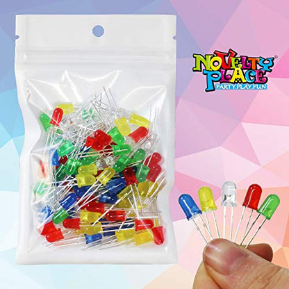 Novelty Place 100 Pcs 5mm Multicolor LED Diode Lights(5 Colors x 20pcs) - color: Multicolor