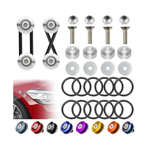 BFXM Universal Bumper Clips, Front Rear Bumper Quick Release Kit - color: Silver, size: 2set