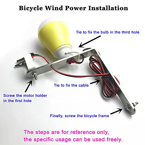 Small Wind Turbine Generator Micro DC Motor Fan Blade Model LED Light Kit