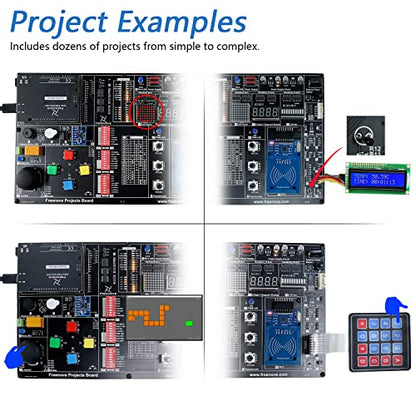Freenove Projects Kit (No Control Board) (Compatible with Arduino IDE), 238-Page Detailed Tutorials, 46 Projects, No Soldering, Simple Wiring