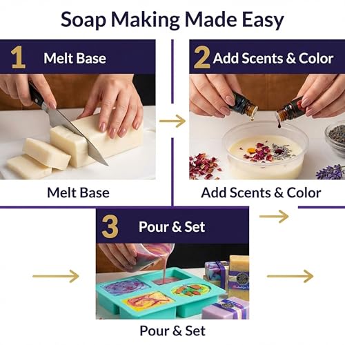 Soap Making Kit for Adults, Make Your Own Soap with Melt & Pour - DIY