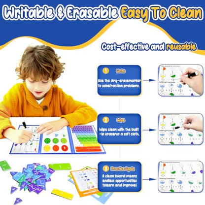 Magnetic Fraction Book for Kids, Magnetic Playbook Fraction Puzzle Set