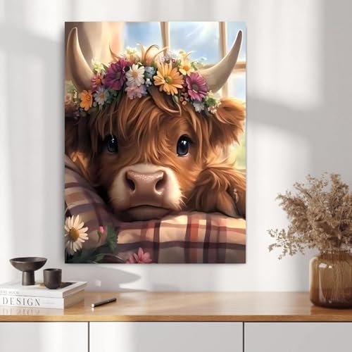 Cow Diamond Painting Kits for Adults, Highlandcow Diamond Art for Adult - color: Highland Cow
