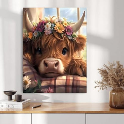 Cow Diamond Painting Kits for Adults, Highlandcow Diamond Art for Adult - color: Highland Cow