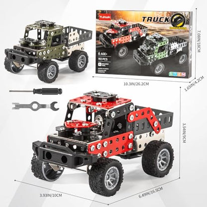 STEM Building Toy Set for Boys Age 8-12,Metal Building Kits for Boys Age 8+ - color: Red