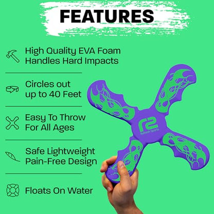 Pool Toys Foam Boomerang - Fun Stocking Stuffer Gifts for Girls & Boys - color: Purple