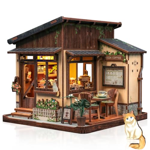 CUTEBEE DIY Miniature House Kit Japanese Coffee Shop Dollhouse