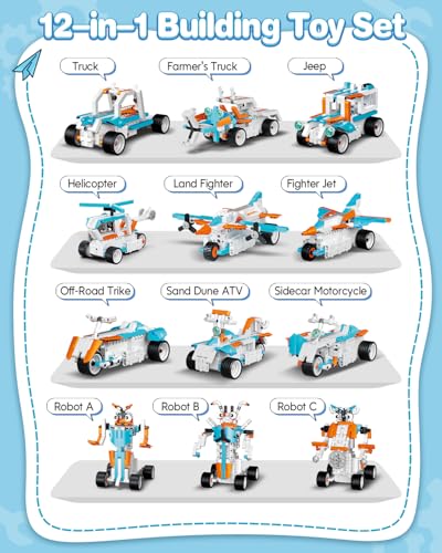 Robot Building Toys for Boys, 12-in-1 STEM Projects for Kids Ages 8-12 - style: 12-In-1