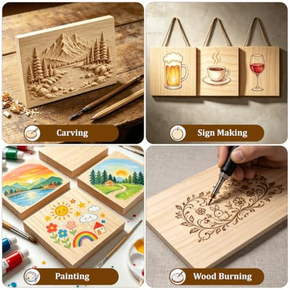 Wooden Blocks Wood Blocks for Crafts, 8 PCS 6″X6″X1/2″ Blank Wood Squares - size: 6″x6″x1/2″ - 8PCS