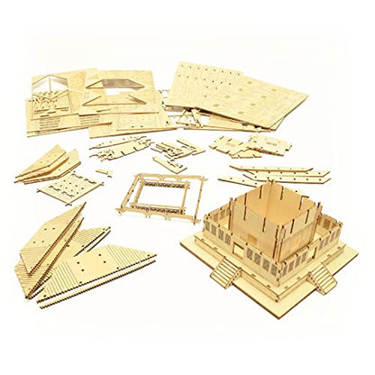 Five-storied Pagoda Wooden Architecture 3D Puzzle - Fun DIY Wood Craft Kits - Ideal Gift for Birthdays and Party Favors - style: Pagoda