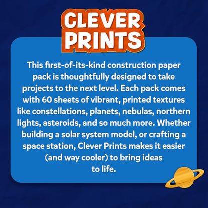 Skillmatics Space Construction Paper for Kids – STEM DIY Craft Activity - color: Outer Space, size: 60 Sheets