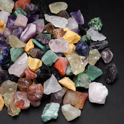 5 lbs Rocks for Tumbling, 0.5-1 Inch Crystals and Healing Stones, Raw Gemstones for Polishing Wicca & Reiki Crystal Healing, Rough Rock for Collection, Decoration - size: 0.5-1 Inch, 5 Pound