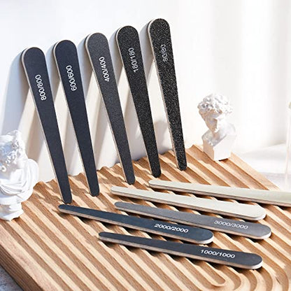 Honoson 10 Pcs Sanding Sticks for Plastic Models, Low Grits, Water Drop - style: Water Drop Style