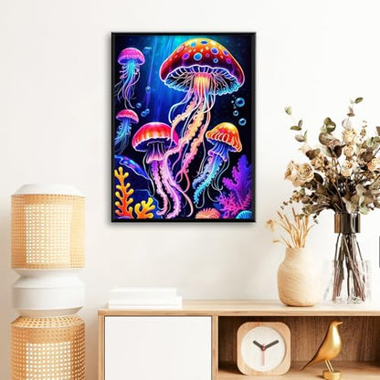 Jellyfish Diamond Art Kits for Adults Beginners 12x16 in, DIY Craft Gift - color: DP-US10